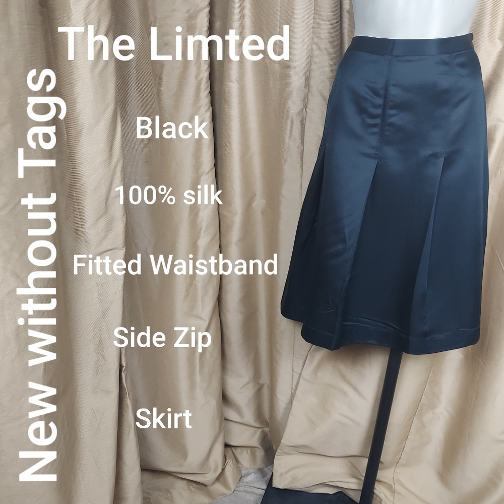 The Limted black 100% Silk skirt size 8